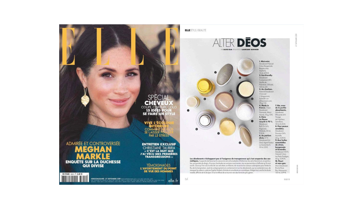 ELLE : Les déodorants n'échappent pas à l'exigence de transparence qui s'est emparée des cosmétiques