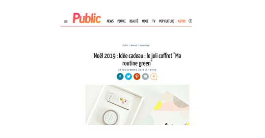 Public - Noël 2019 : Idée cadeau : le joli coffret "Ma routine green"