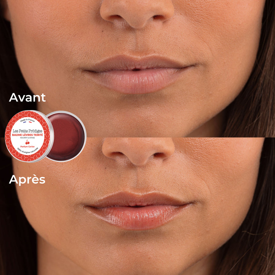 Avant-après Baume lèvres teinté