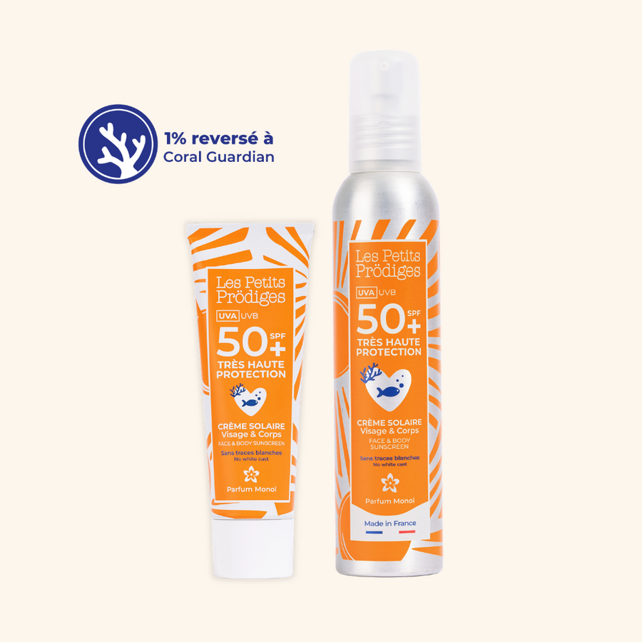 crème solaires très haute protection SPF50+ sans trace blanche clean
