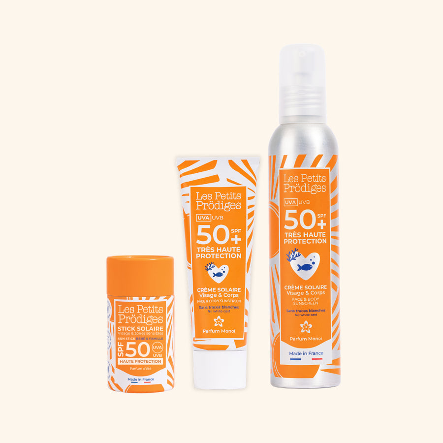 trio de protection solaires