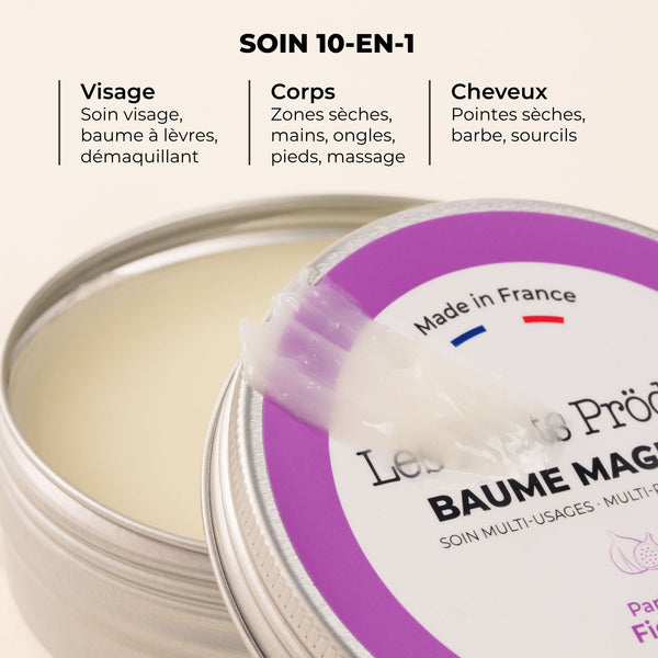Baume Magique Figuier Les Petits Prödiges, soin naturel 10-en-1 multi-usages pour le visage, le corps, les lèvres et les cheveux.