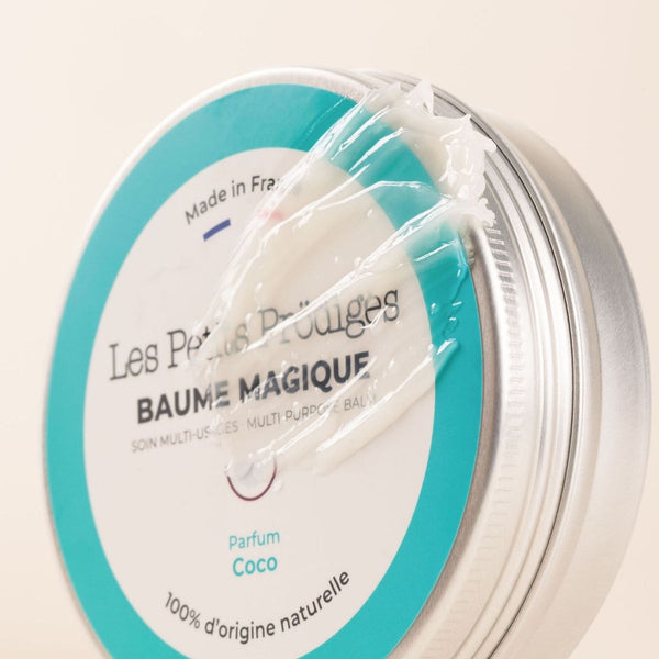 Pot ouvert de Baume Magique Coco Made in France, 100 % d'origine naturelle