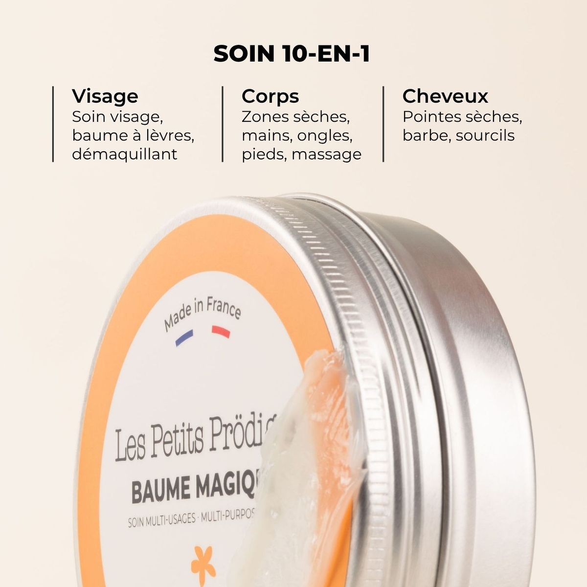 Pot de Baume Magique Fleur d'Oranger, soin 10-en-1 pour visage, corps et cheveux
