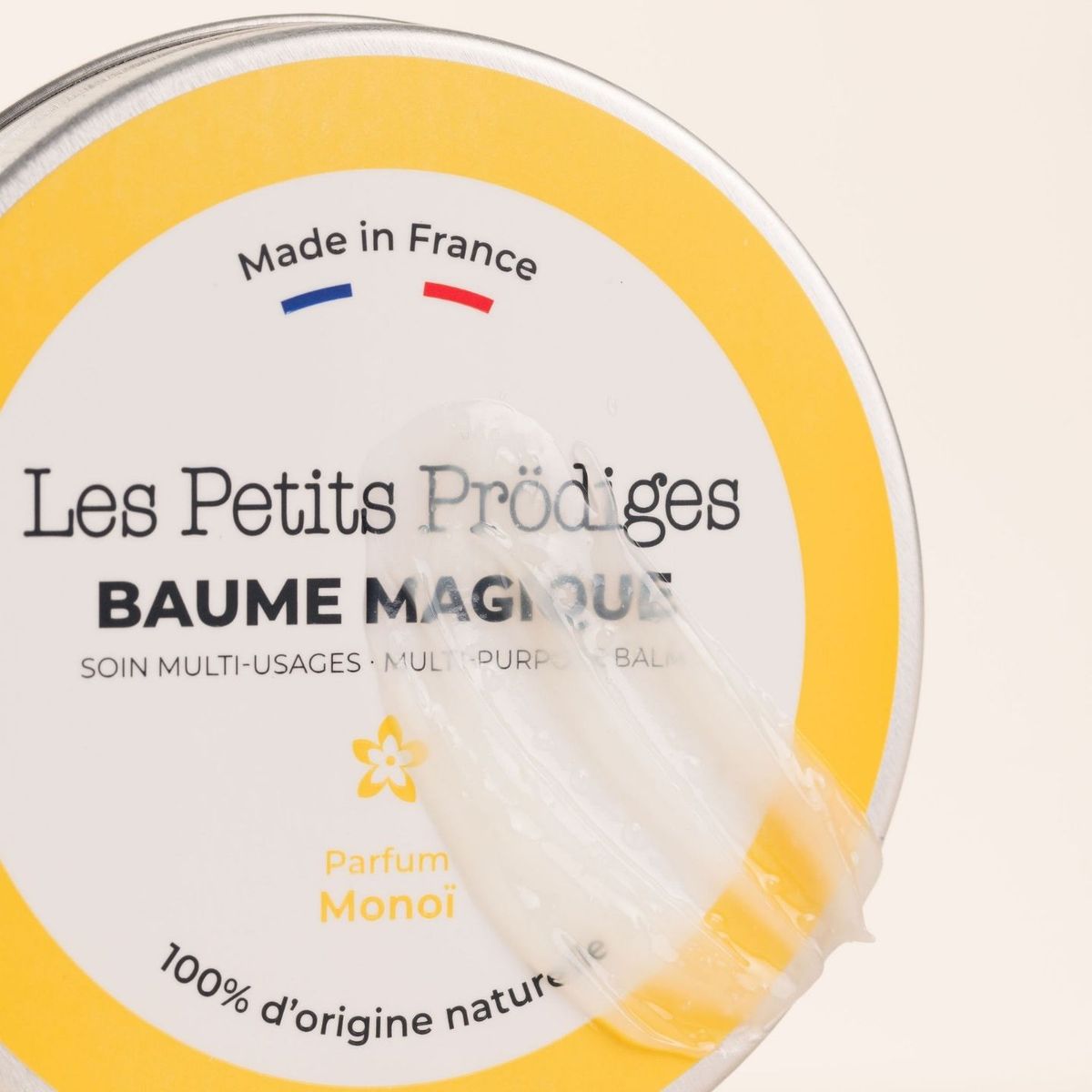Pot ouvert de Baume Magique Monoï Made in France, 100 % d'origine naturelle