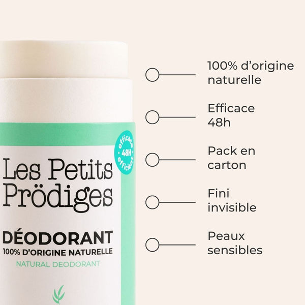 Déodorant Eucalyptus : 100 % d'origine naturelle, efficace 48h, pack en carton, fini invisible, peaux sensibles