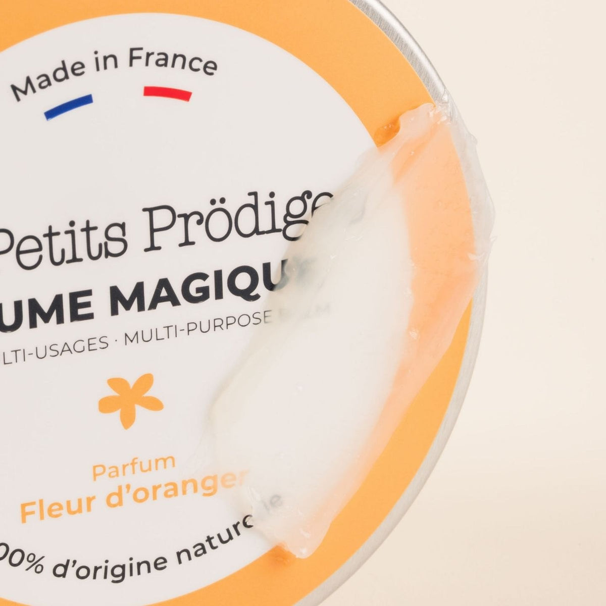 Pot ouvert de Baume Magique Fleur d'Oranger Made in France, 100 % d'origine naturelle
